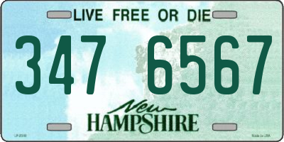 NH license plate 3476567