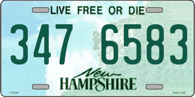 NH license plate 3476583