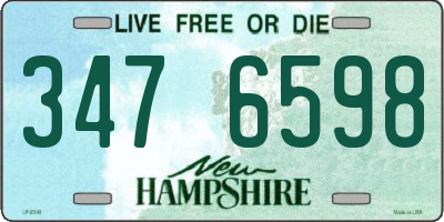 NH license plate 3476598