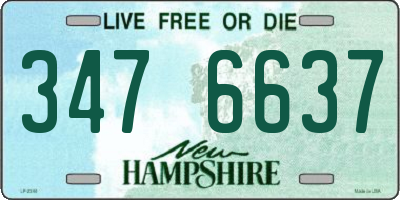 NH license plate 3476637