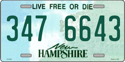 NH license plate 3476643