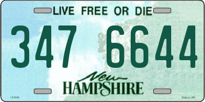 NH license plate 3476644