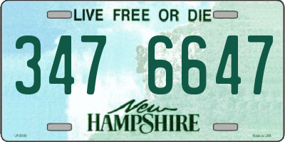 NH license plate 3476647