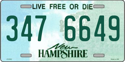NH license plate 3476649