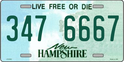NH license plate 3476667