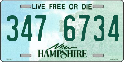 NH license plate 3476734