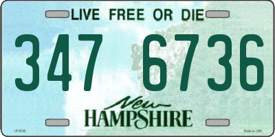 NH license plate 3476736