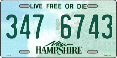 NH license plate 3476743