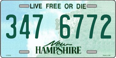 NH license plate 3476772