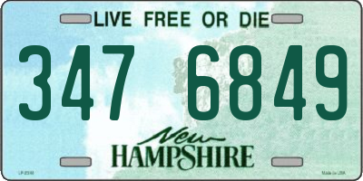 NH license plate 3476849