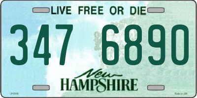 NH license plate 3476890