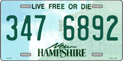 NH license plate 3476892