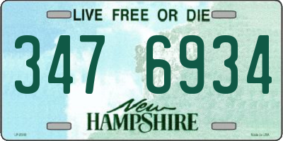 NH license plate 3476934