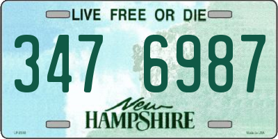 NH license plate 3476987