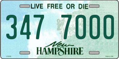 NH license plate 3477000