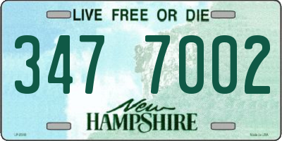NH license plate 3477002