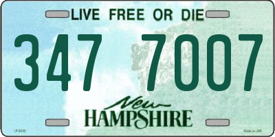 NH license plate 3477007