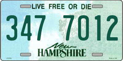 NH license plate 3477012