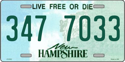 NH license plate 3477033