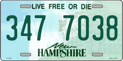 NH license plate 3477038