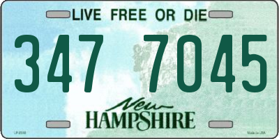 NH license plate 3477045
