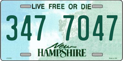 NH license plate 3477047