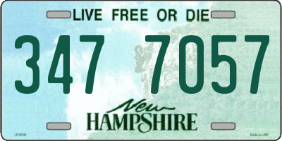 NH license plate 3477057
