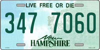 NH license plate 3477060