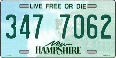 NH license plate 3477062