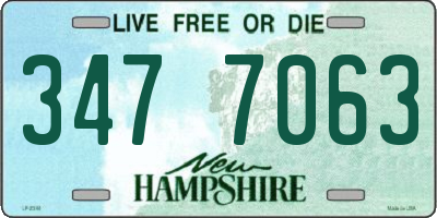 NH license plate 3477063