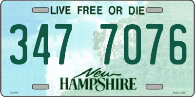 NH license plate 3477076