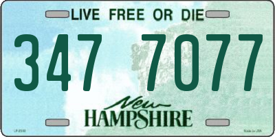 NH license plate 3477077