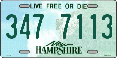 NH license plate 3477113