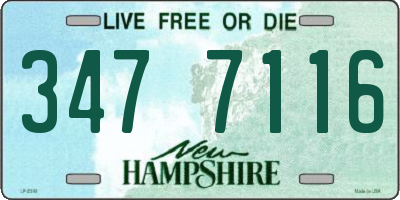 NH license plate 3477116