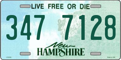 NH license plate 3477128