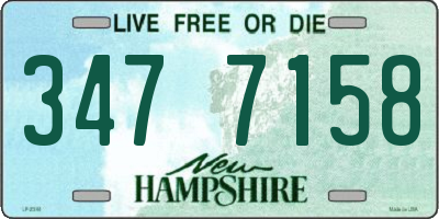 NH license plate 3477158
