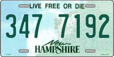 NH license plate 3477192