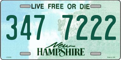 NH license plate 3477222