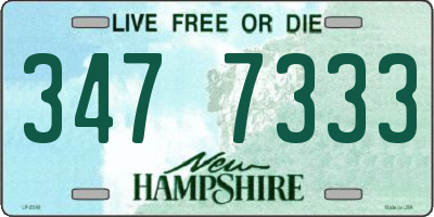 NH license plate 3477333