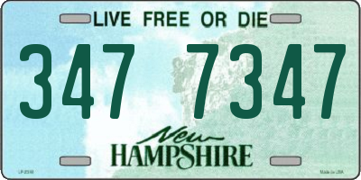 NH license plate 3477347