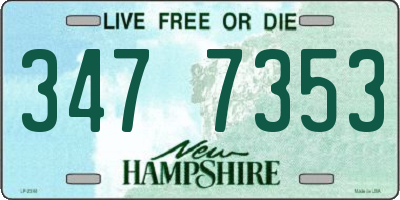NH license plate 3477353