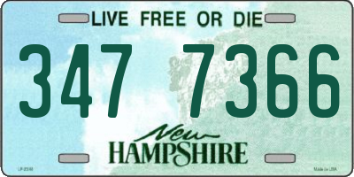 NH license plate 3477366