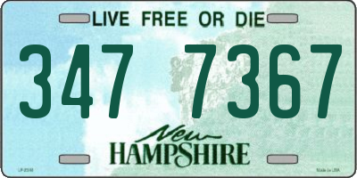 NH license plate 3477367
