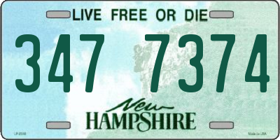NH license plate 3477374