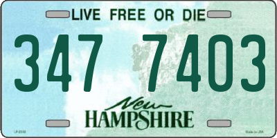 NH license plate 3477403