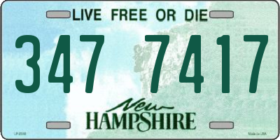 NH license plate 3477417