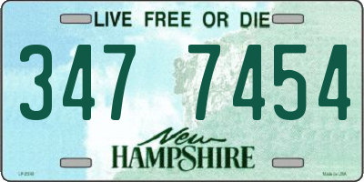 NH license plate 3477454