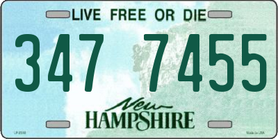 NH license plate 3477455