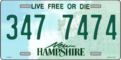 NH license plate 3477474