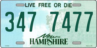 NH license plate 3477477